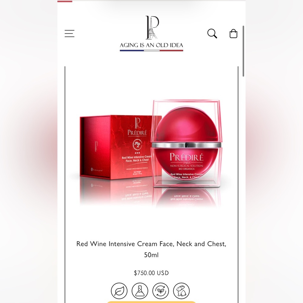 Predire Red Wine Intensive Cream Face, Neck and Chest, 50ml
